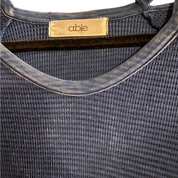 Able brand distressed waffle weave thermal skater dress. - Picture 4 of 5